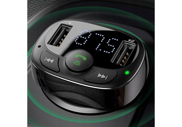 Автомобильный FM-трансмиттер Baseus S-09A Bluetooth MP3 Car Charger Standard Edition CCTM-01 (Black/Черный) - 4